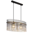 Pendul Globo GORLEY metal, sticla, negru, fumuriu, E27 - 15698H3