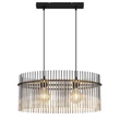 Pendul Globo GORLEY metal, sticla, negru, fumuriu, E27 - 15698H3
