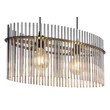 Pendul Globo GORLEY metal, sticla, negru, fumuriu, E27 - 15698H3