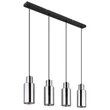 Pendul Globo LIDARIA metal, sticla, negru, fumuriu, E27 - 15708-4H