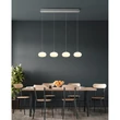Pendul Globo QUINTARA metal, sticla, nichel, alb, LED, 24W, 3000K, 2000Lm - 15744-4HN
