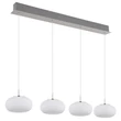 Pendul Globo QUINTARA metal, sticla, nichel, alb, LED, 24W, 3000K, 2000Lm - 15744-4HN