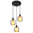 Pendul Globo XIA metal, sticla, negru, alb, fumuriu, E27 - 15754-3H