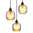 Pendul Globo XIA metal, sticla, negru, alb, fumuriu, E27 - 15754-3H
