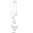 Pendul Globo XIA metal, sticla, negru, alb, fumuriu, E27 - 15754-3H