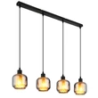 Pendul Globo XIA metal, sticla, negru, alb, fumuriu, E27 - 15754-4H