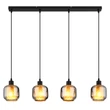 Pendul Globo XIA metal, sticla, negru, alb, fumuriu, E27 - 15754-4H