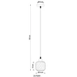 Pendul Globo XIA metal, sticla, negru, alb, fumuriu, E27 - 15754H