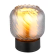Veioza Globo XIA metal, sticla, negru, fumuriu, E27 - 15754T