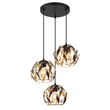 Pendul Globo MIKA metal, acril, negru, auriu, transparent, E27 - 15759-3HR