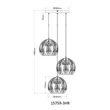 Pendul Globo MIKA metal, acril, negru, auriu, transparent, E27 - 15759-3HR