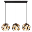 Pendul Globo MIKA metal, acril, negru, auriu, transparent, E27 - 15759-3H