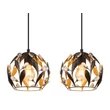 Pendul Globo MIKA metal, acril, negru, auriu, transparent, E27 - 15759-3H