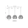 Pendul Globo MIKA metal, acril, negru, auriu, transparent, E27 - 15759-3H