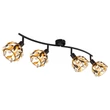 Plafoniera Globo MIKA metal, acril, negru, auriu, transparent, E14 - 15759-4