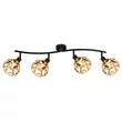 Plafoniera Globo MIKA metal, acril, negru, auriu, transparent, E14 - 15759-4