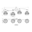 Plafoniera Globo MIKA metal, acril, negru, auriu, transparent, E14 - 15759-4
