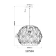 Pendul Globo MIKA metal, acril, negru, auriu, transparent, E27 - 15759H