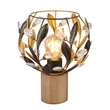 Veioza Globo MIKA metal, lemn, acril, maro, auriu, negru, E27 - 15759T
