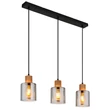 Pendul Globo ALEIDIS metal, lemn, sticla, negru, maro, fumuriu, E27 - 15768-3