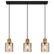Pendul Globo ALEIDIS metal, lemn, sticla, negru, maro, fumuriu, E27 - 15768-3