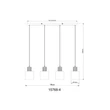 Pendul Globo ALEIDIS metal, lemn, sticla, negru, maro, fumuriu, E27 - 15768-4