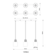 Pendul Globo ALEIDIS metal, lemn, sticla, negru, maro, fumuriu, E27 - 15768-6