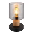 Veioza Globo ALEIDIS metal, lemn, sticla, negru, maro, fumuriu, E27 - 15768T