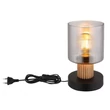 Veioza Globo ALEIDIS metal, lemn, sticla, negru, maro, fumuriu, E27 - 15768T