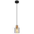 Pendul Globo ALEIDIS metal, lemn, sticla, negru, maro, fumuriu, E27 - 15768