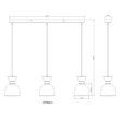 Pendul Globo MASSEY metal, sticla, maro, chihlimbar, E14 - 15769A-3