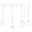 Pendul Globo MASSEY metal, sticla, maro, fumuriu, E14 - 15769S-3