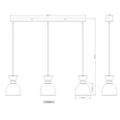 Pendul Globo MASSEY metal, sticla, alb, E14 - 15769W-3