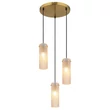 Pendul Globo KAROLO metal, sticla, auriu, chihlimbar, E14 - 15775-3HR