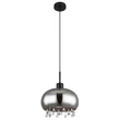 Pendul Globo CORRY metal, sticla, negru, fumuriu, E27 - 15839H1