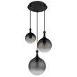 Pendul Globo DALTON metal, sticla, negru, fumuriu, E27 - 15885-3H