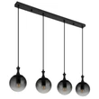 Pendul Globo DALTON metal, sticla, negru, fumuriu, E27 - 15885-4H