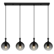 Pendul Globo DALTON metal, sticla, negru, fumuriu, E27 - 15885-4H