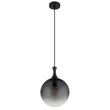 Pendul Globo DALTON metal, sticla, negru, fumuriu, E27 - 15885H