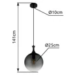 Pendul Globo DALTON metal, sticla, negru, fumuriu, E27 - 15885H