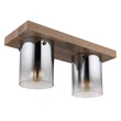 Plafoniera Globo UNDERWOOD lemn, sticla, maro, fumuriu, E27 - 15915-2