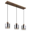 Pendul Globo UNDERWOOD lemn, sticla, maro, fumuriu, E27 - 15915-3H