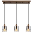 Pendul Globo UNDERWOOD lemn, sticla, maro, fumuriu, E27 - 15915-3H