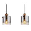 Pendul Globo UNDERWOOD lemn, sticla, maro, fumuriu, E27 - 15915-3H