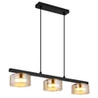 Pendul Globo HIGGINS metal, sticla, negru, auriu, chihlimbar, GX53, 18W, 1800K, 990Lm - 16055-3HG