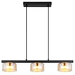 Pendul Globo HIGGINS metal, sticla, negru, auriu, chihlimbar, GX53, 18W, 1800K, 990Lm - 16055-3HG
