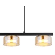 Pendul Globo HIGGINS metal, sticla, negru, auriu, chihlimbar, GX53, 18W, 1800K, 990Lm - 16055-3HG