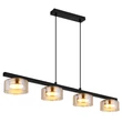 Pendul Globo HIGGINS metal, sticla, negru, auriu, chihlimbar, GX53, 24W, 1800K, 1320Lm - 16055-4HG