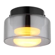 Plafoniera Globo HIGGINS metal, sticla, negru, fumuriu, GX53, 6W, 1800K, 270Lm - 16055DS
