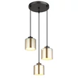 Pendul Globo FELICIA metal, sticla, crom, negru, E27 - 16056-3HR